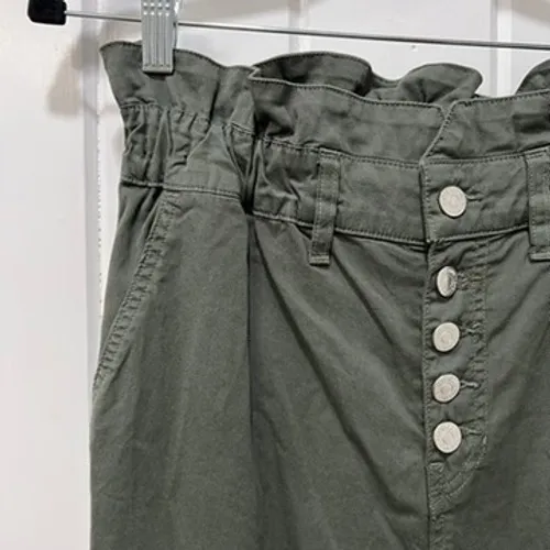 Veronica Beard Womens Tedi Tapered High Rise Pants 27 Green Paperbag Button Fly - Image 3