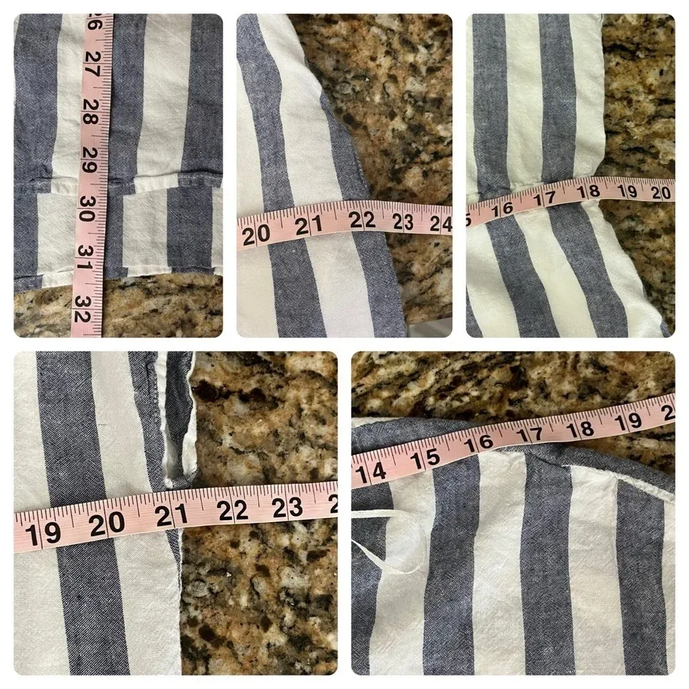 Rails Wren Stripe Linen Mini Dress Women’s L Nautical Preppy Coastal Beach - Image 7