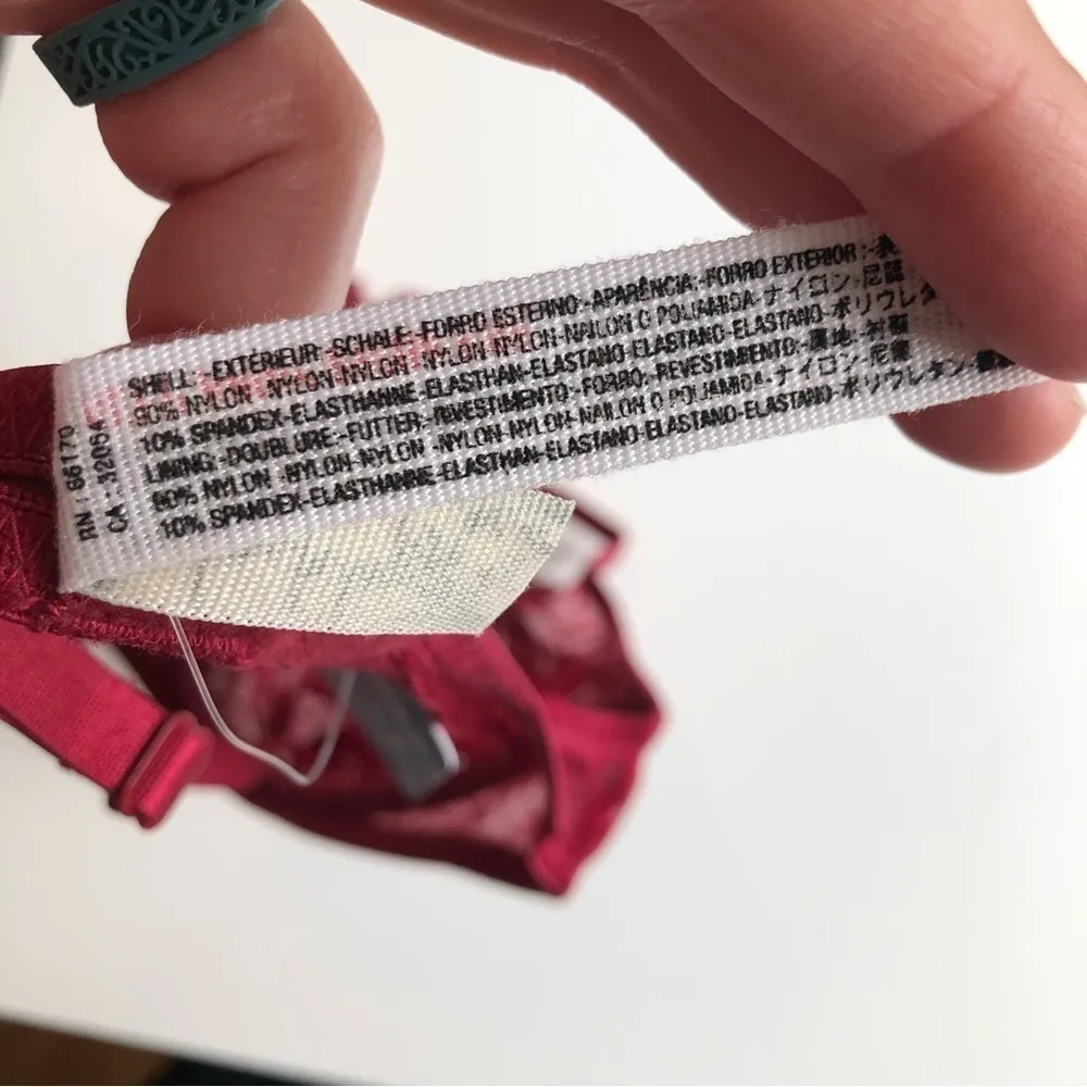 Free People Triangle Bra Underwire Berry Wine 32C - Image 6