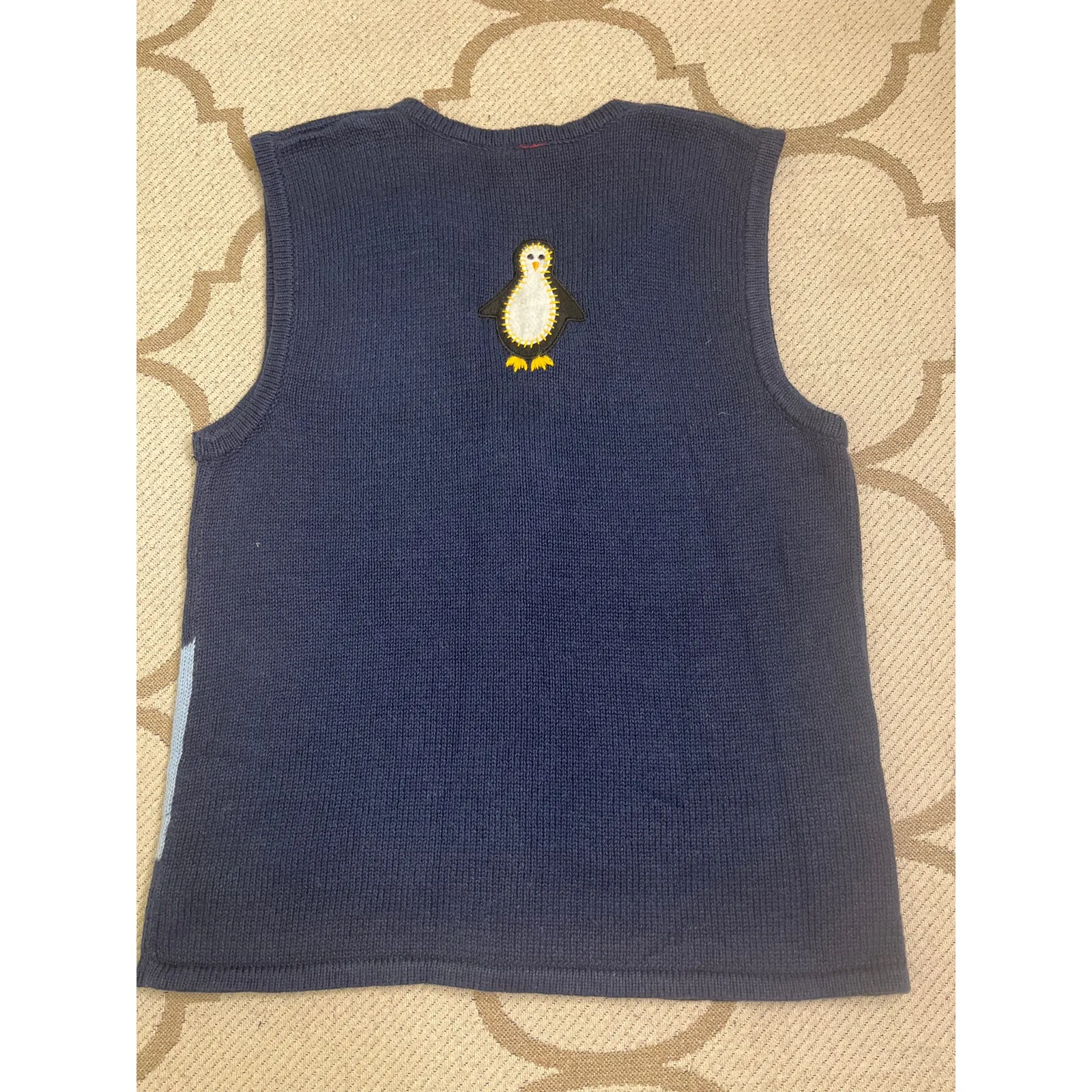 Bobbie Brooks navy button front embroidered penguins sweater vest, size small Blue - Image 8