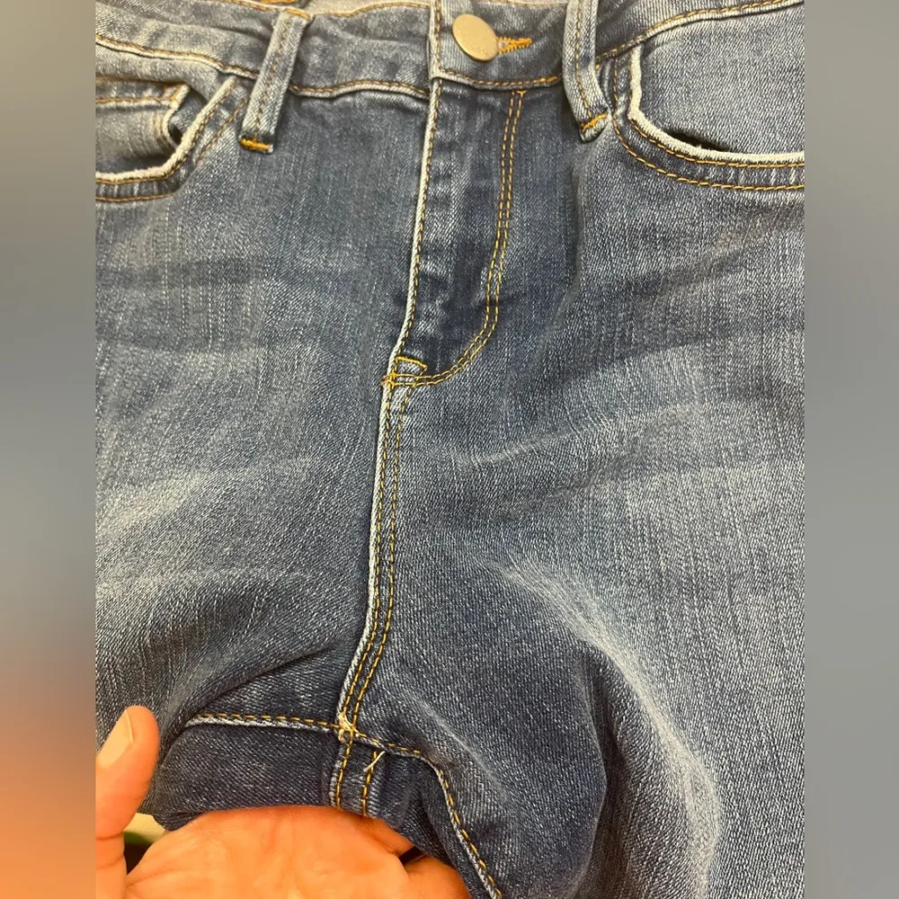 FREE PEOPLE HIGH RISE CROP FLARE RAW HEM JEANS, 6 (28) - Image 8