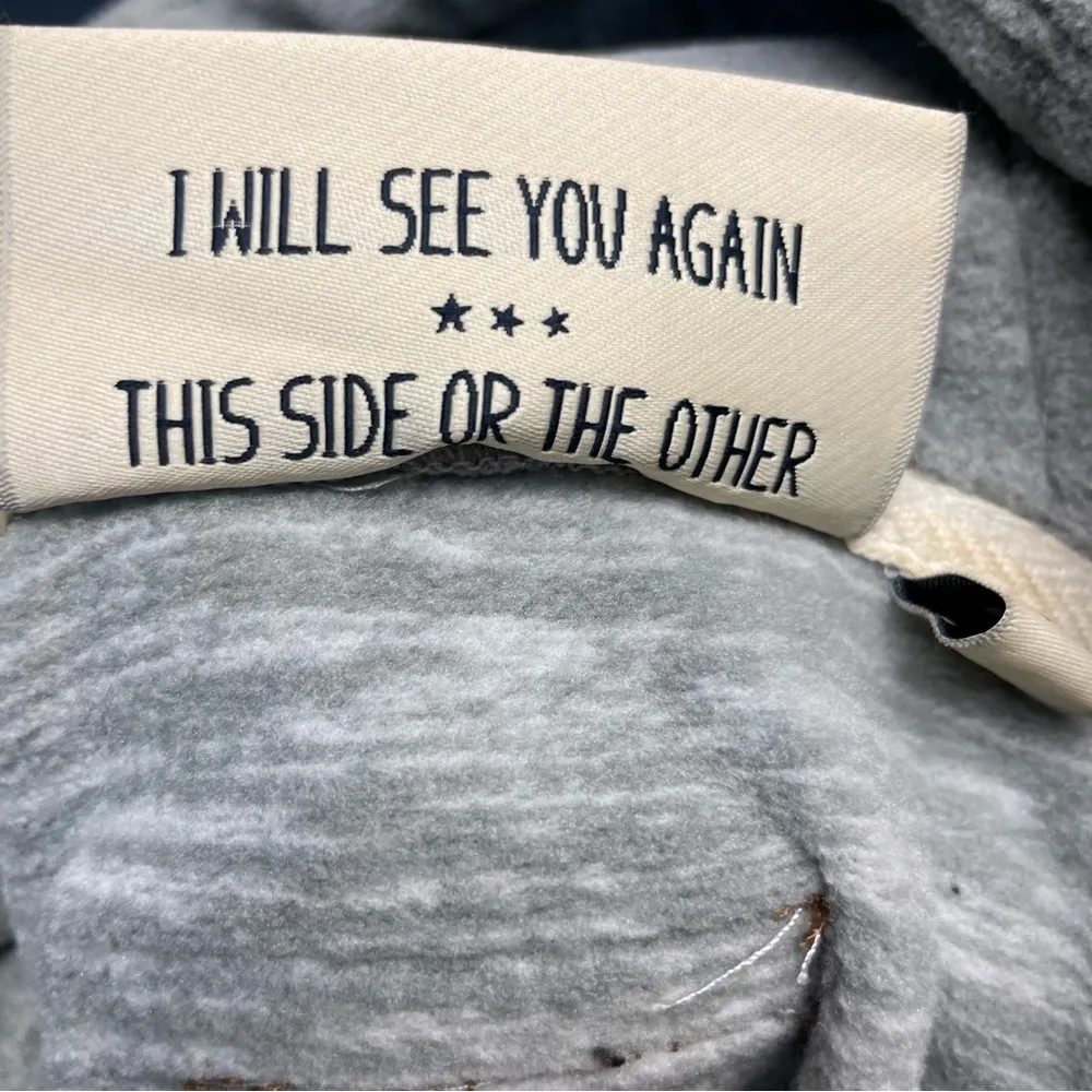 Naketano Light Gray Fleece Neutral Pullover High Collar Soft Cozy Hoodie Grey M - Image 11