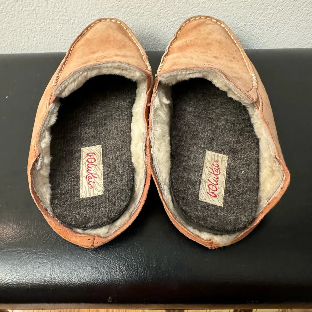 Olukai women’s Sheepskin Shearling Slides Slipper Shoes - Image 7