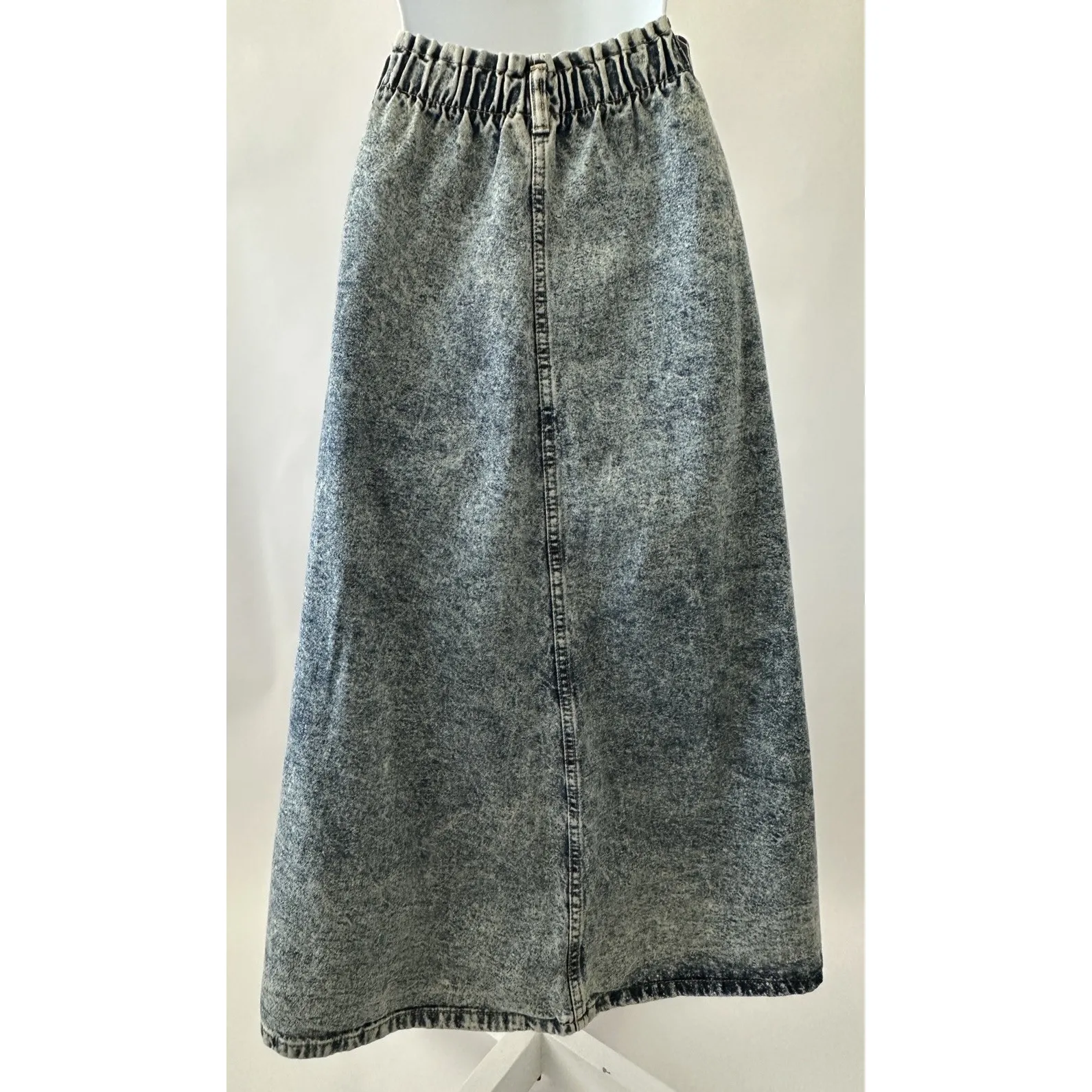 AMAZING Vintage 80s Cherokee Acid Wash Denim Skirt Size 14 (b37) - Image 2