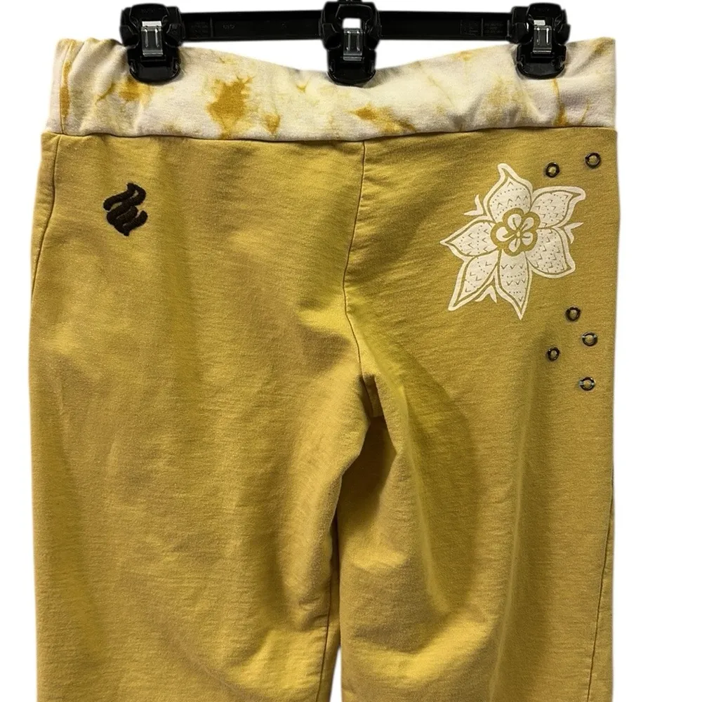 Vintage Y2K Cotton Rocawear Hip Hop Mustard Yellow Relaxed Lounge Sweat Pants M - Image 11
