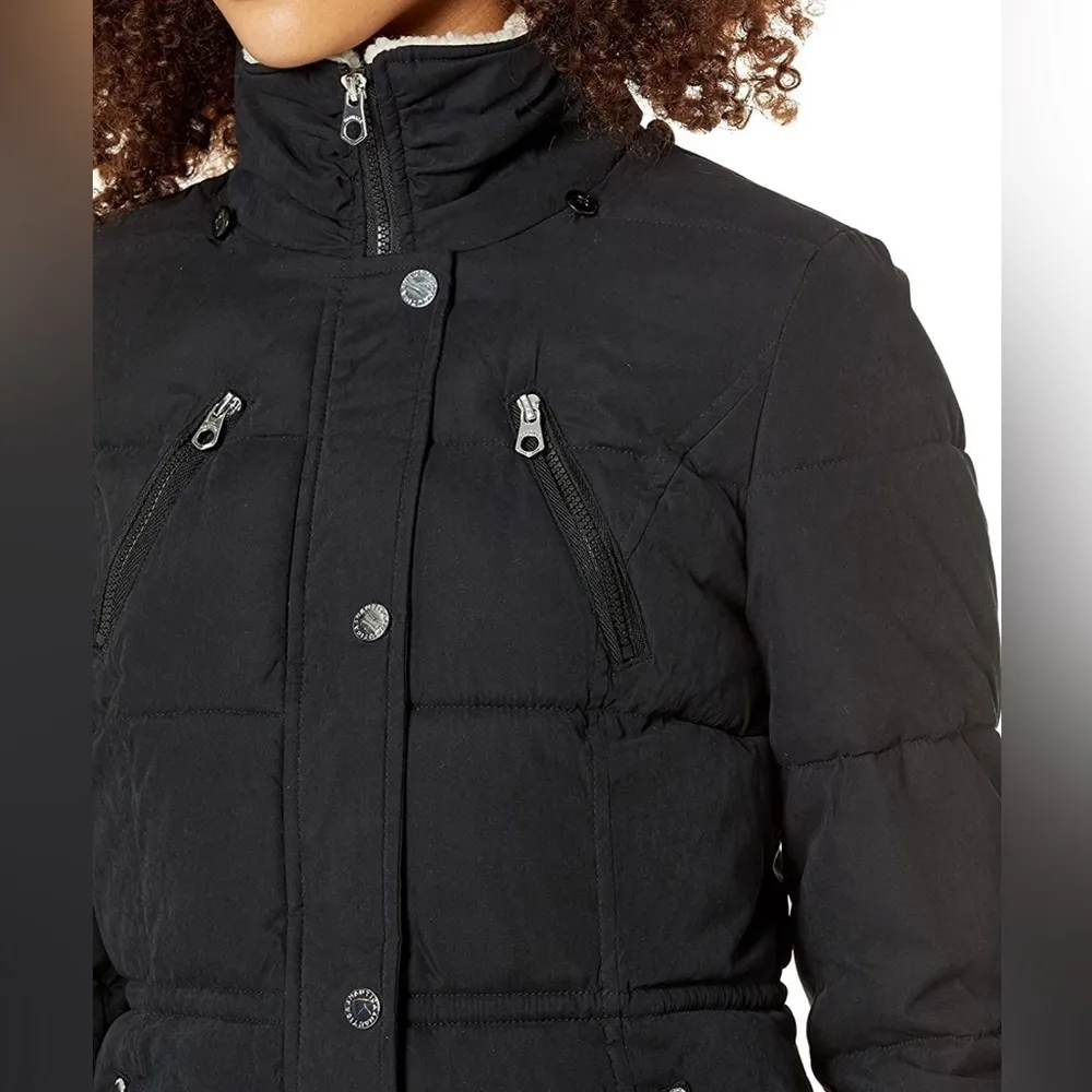 𝅺NWT Women's Faux-Fur-Trim Hooded Puffer Coat - Image 4