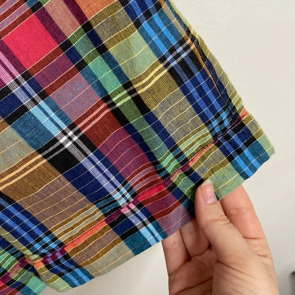 The Limited vintage Y2K colorful plaid high rise front pleat wide shorts size 6 - Image 5