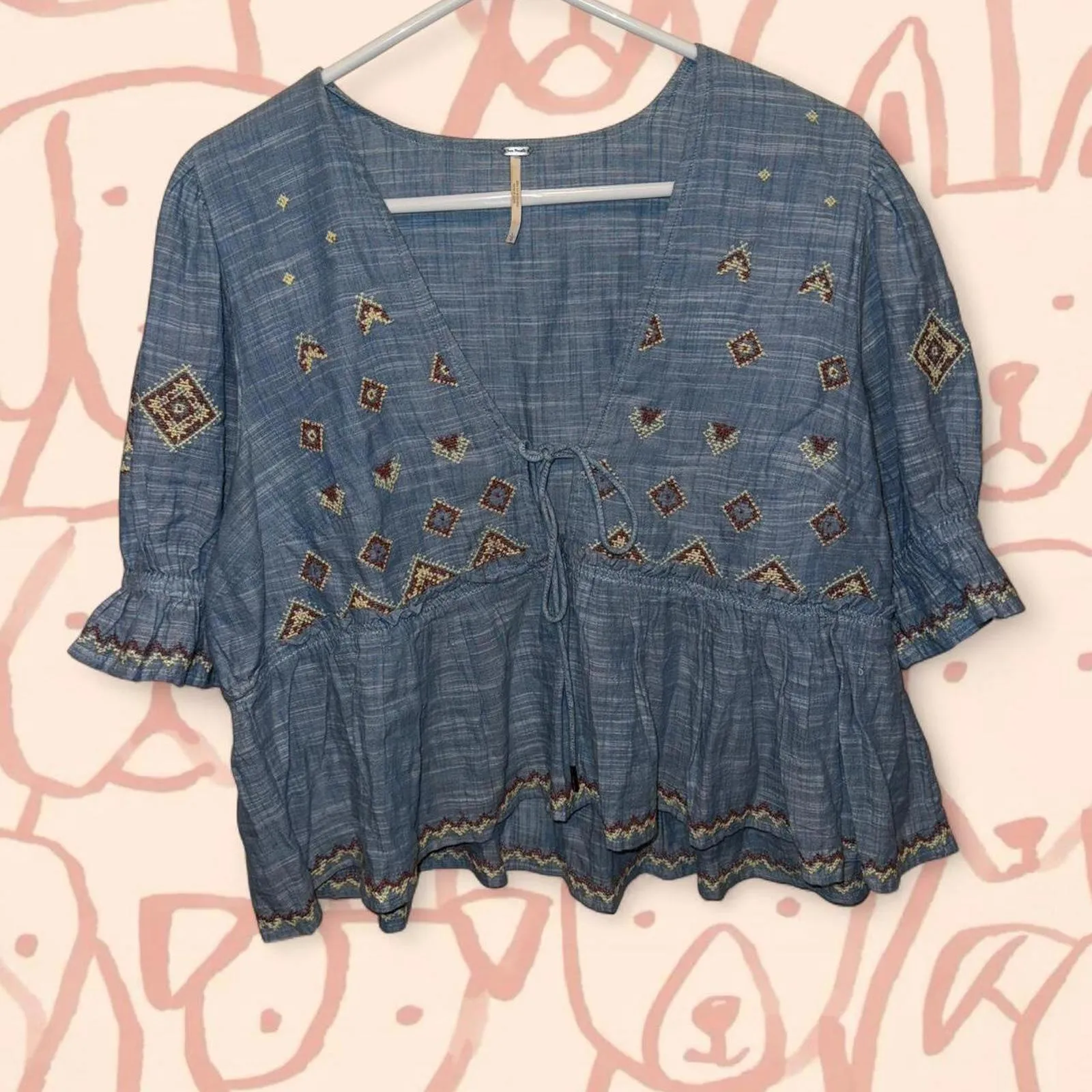 Free people Tallulah Embroidered Blouse - Image 2