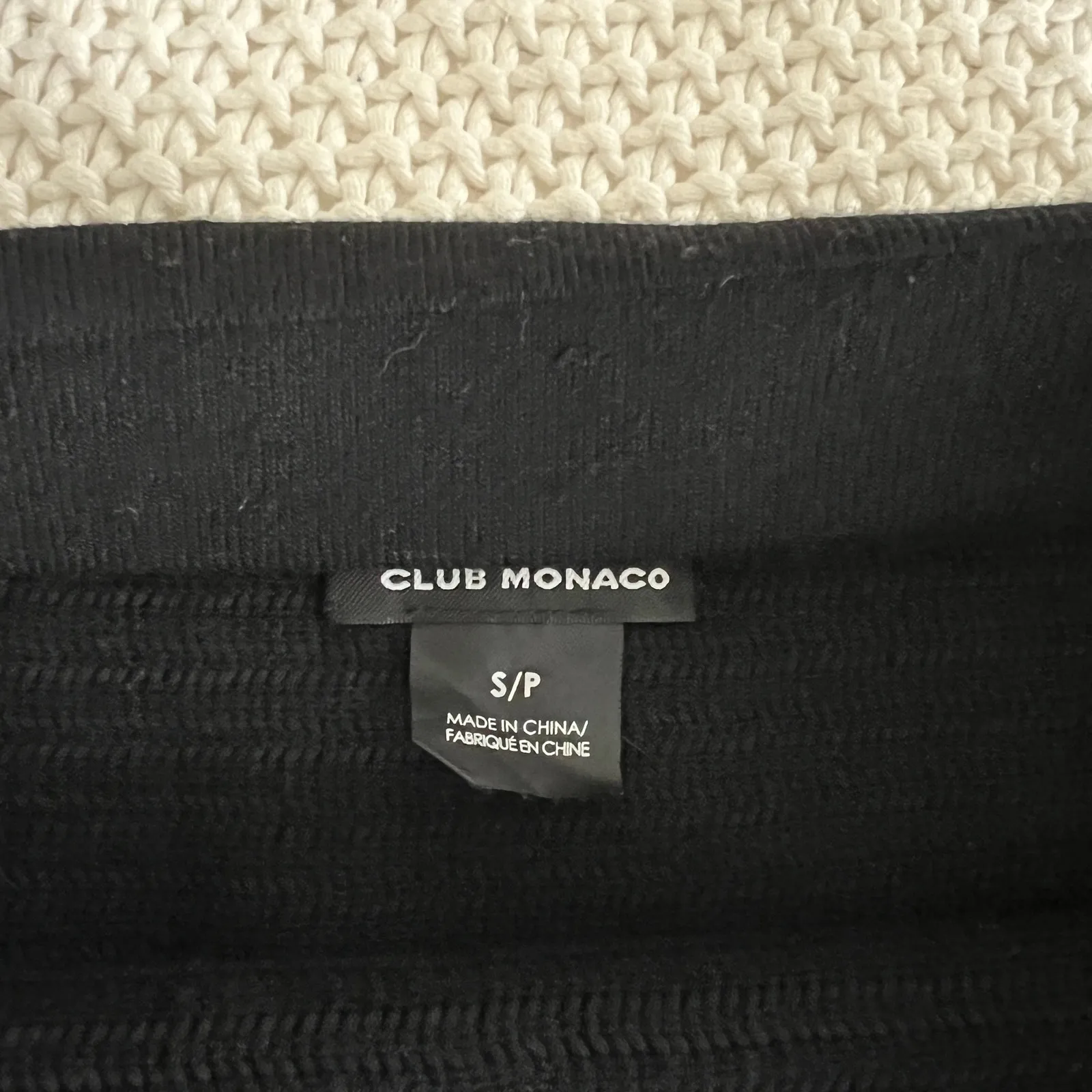 CLUB MONACO Fredrikah Fringe Knit  Sweater Skirt In Black Size S - Image 6