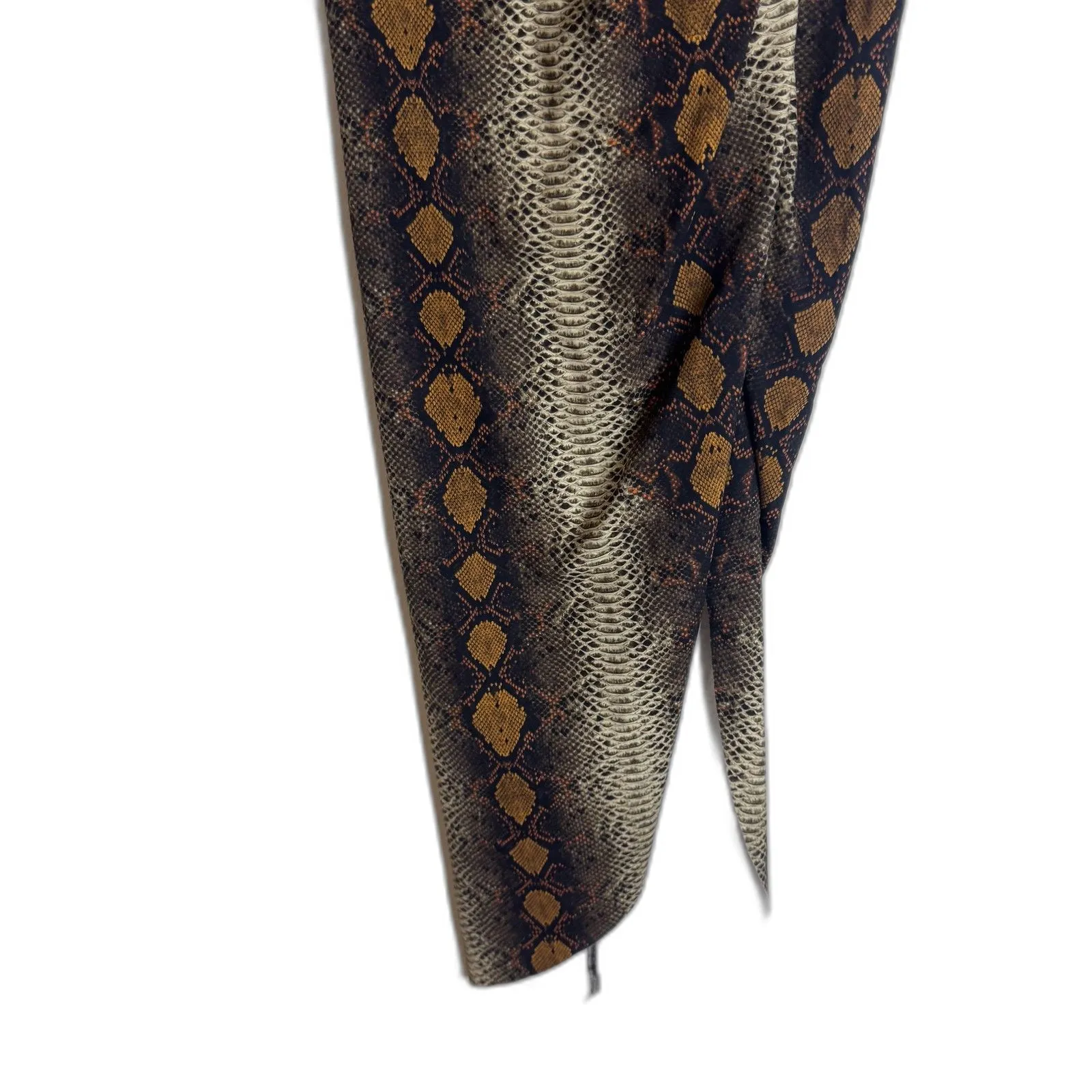 Skims coverup Skirt Womens Small Brown Snake Print Wrap High Waist Midi Stretch - Image 3