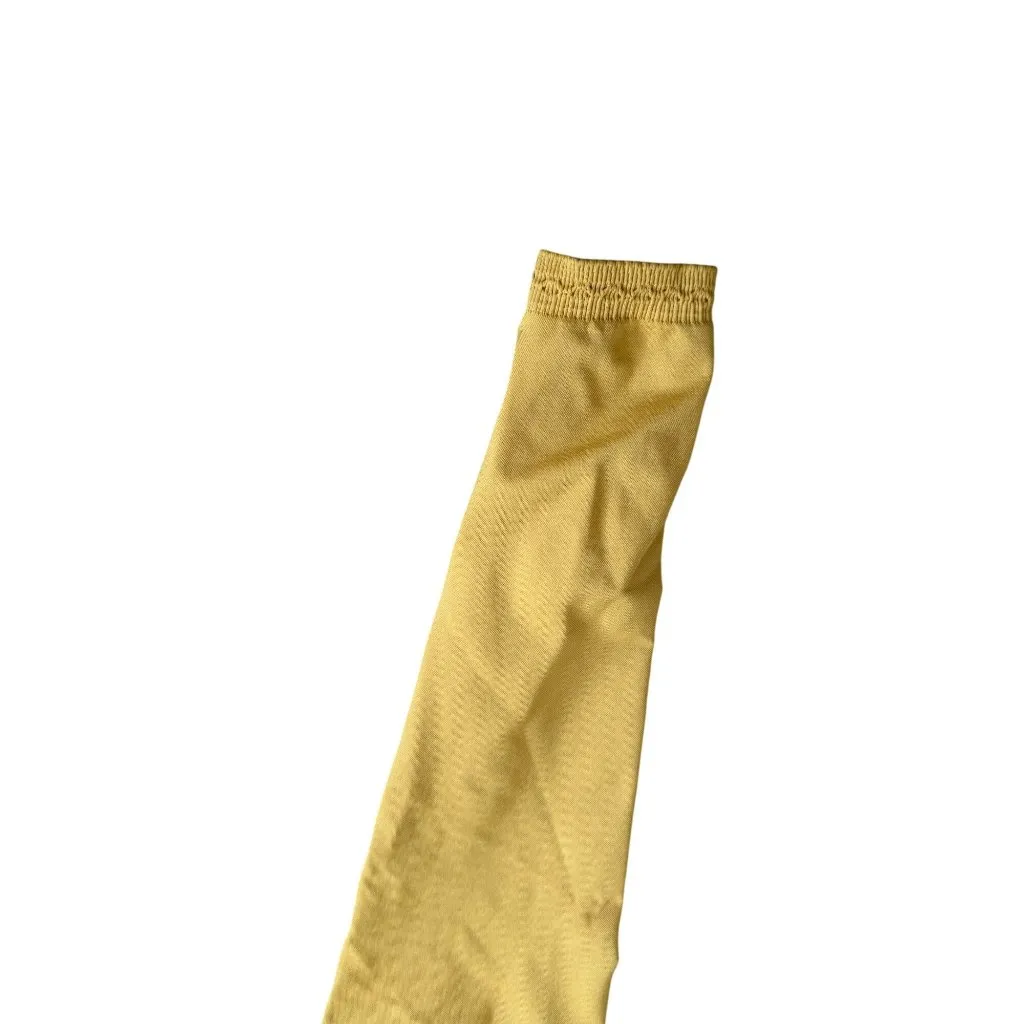 GYMSHARK Marigold Yellow Crochet Trim Crop Leggings Tights Size Small - Image 2