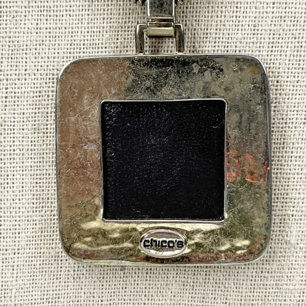 Chico's  Gold Tone Coil Animal Print Faux Fur Pendant Necklace - Image 7