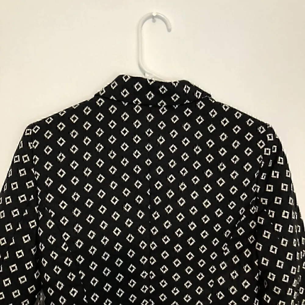 NEW NWT VINCE CAMUTO Desert Horizons Blazer Black White Geo Printed 3/4 Sleeve 2 - Image 10