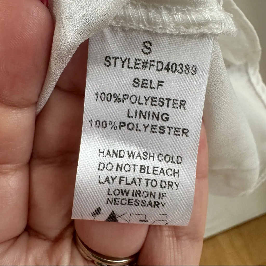 Carly Jean Los Angeles size‎ Small Ruffle Midi Dress Long Sleeve Paisley Dot - Image 8