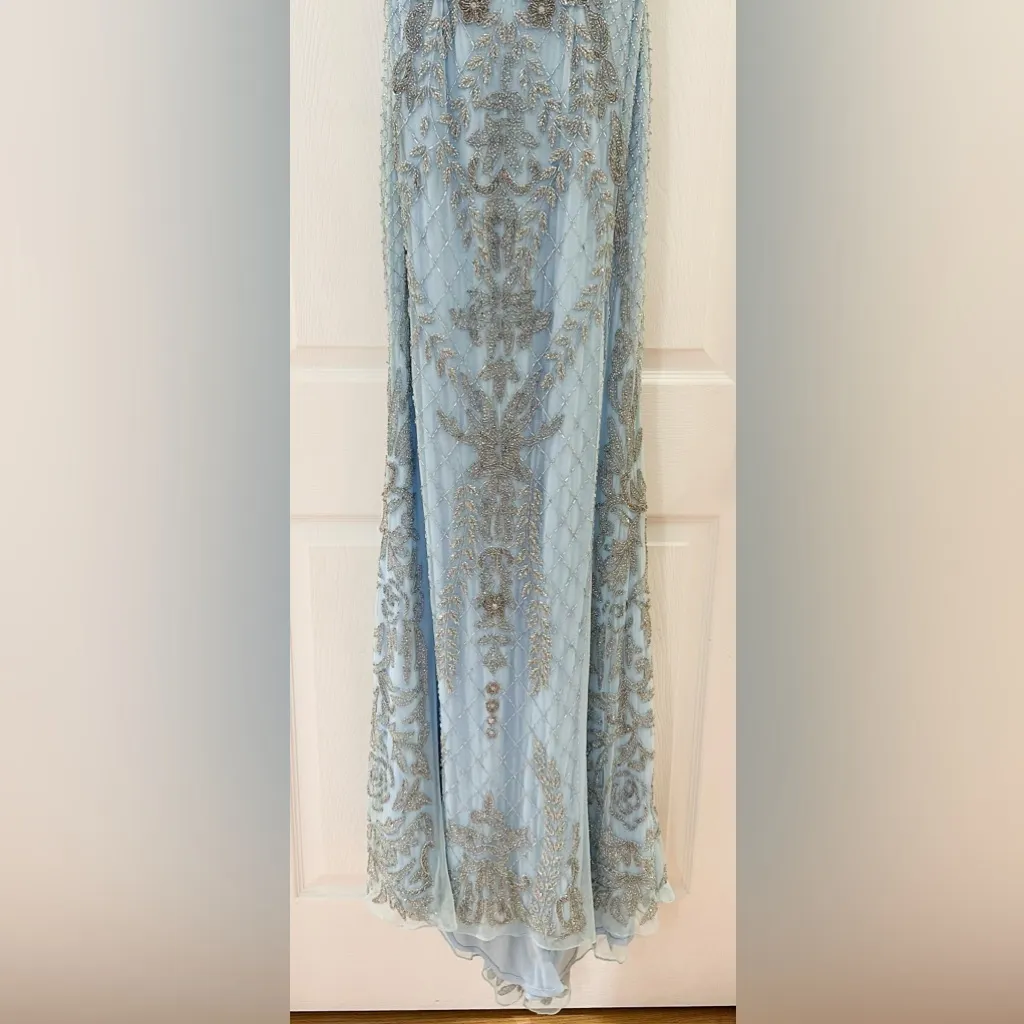 Primavera Couture 3428 Beaded prom dress Evening Gown Powder Blue sz 6 - Image 9