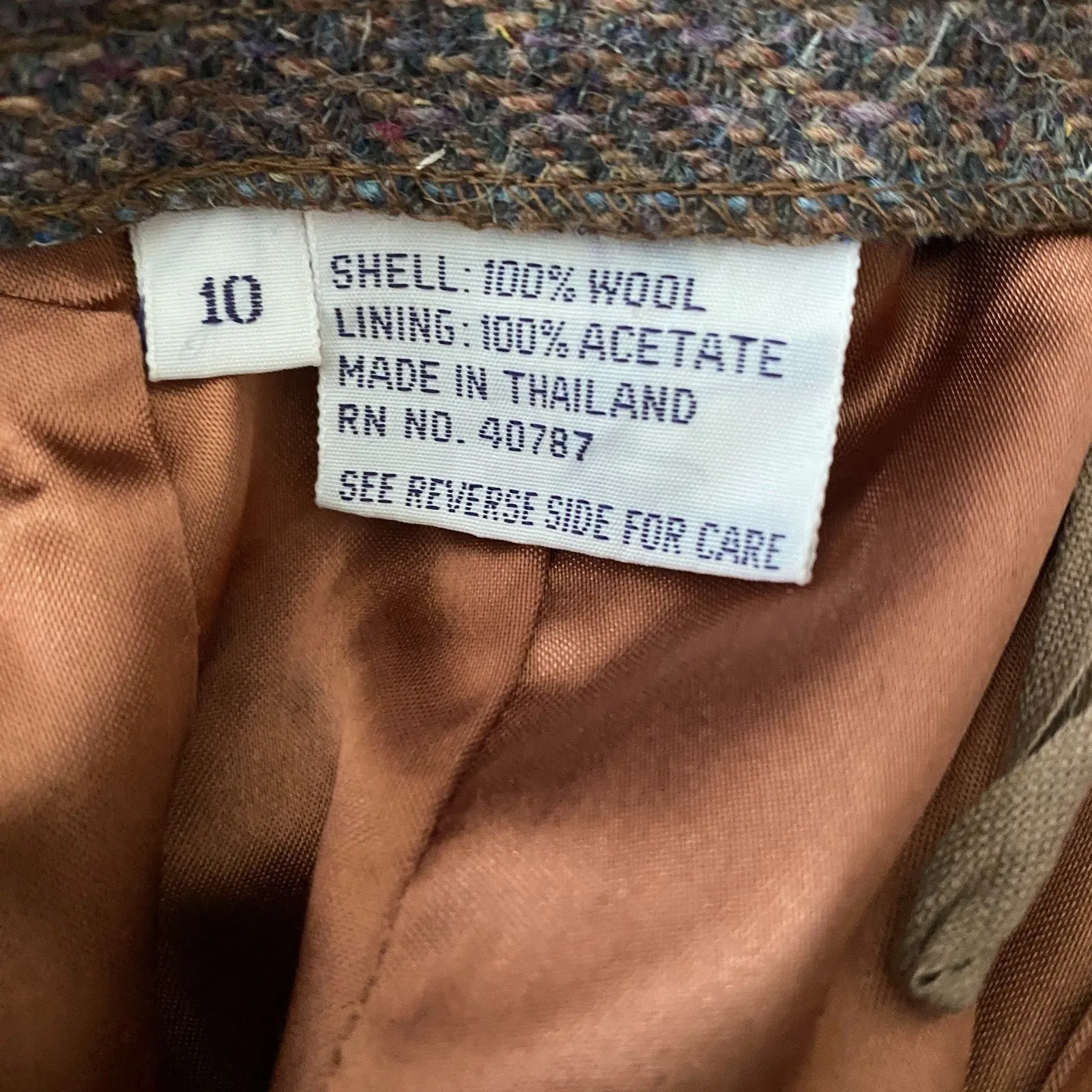 Vintage Reed Roberts Brown Wool Suit Jacket Skirt Lined Tailored Set Sz 10 - Image 9