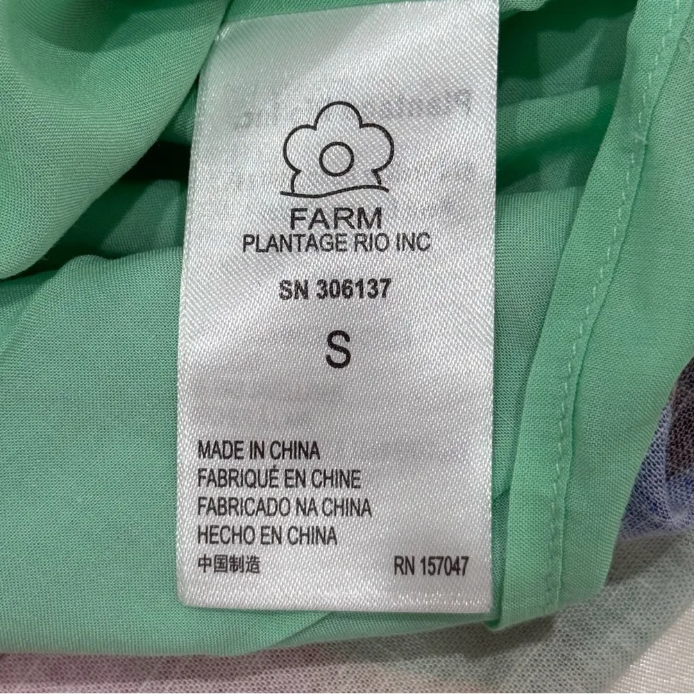 NWT Farm Rio Colorful Monstera Mini Dress Small Wrap Linen Boho Vacay Beach Gift - Image 13