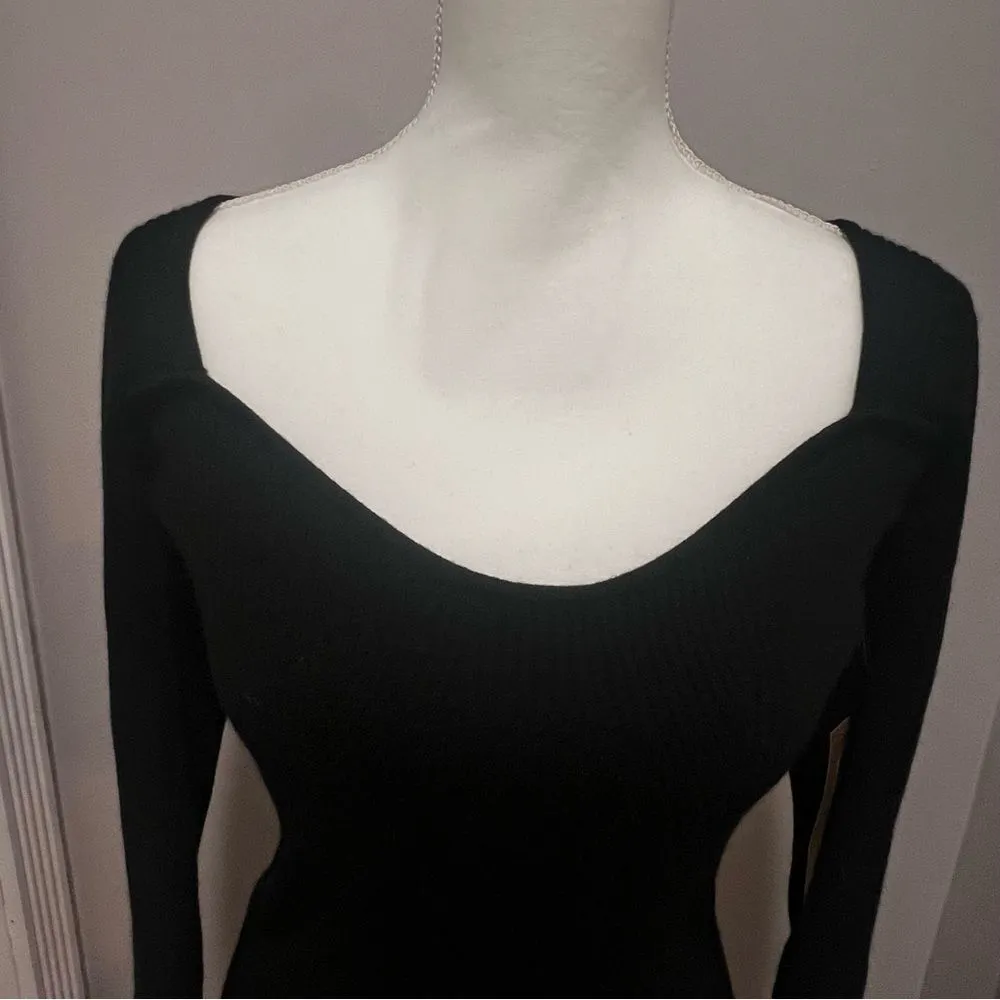 NWT Caara women's ribbed midi dress in black size m 80% cashmere Size M - Image 7