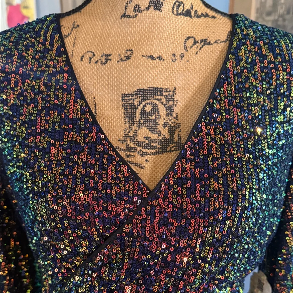 Altar’d State Sequin Mini Skirt & Long Sleeve Crop Top Set – NWT - Image 3