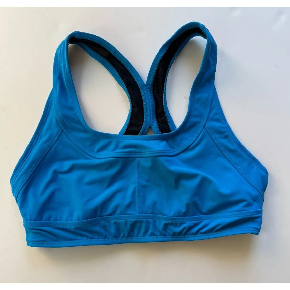 Athleta Racerback Sports Bra High Impact Blue Womens Size S No Pads Hook Clasp - Image 7