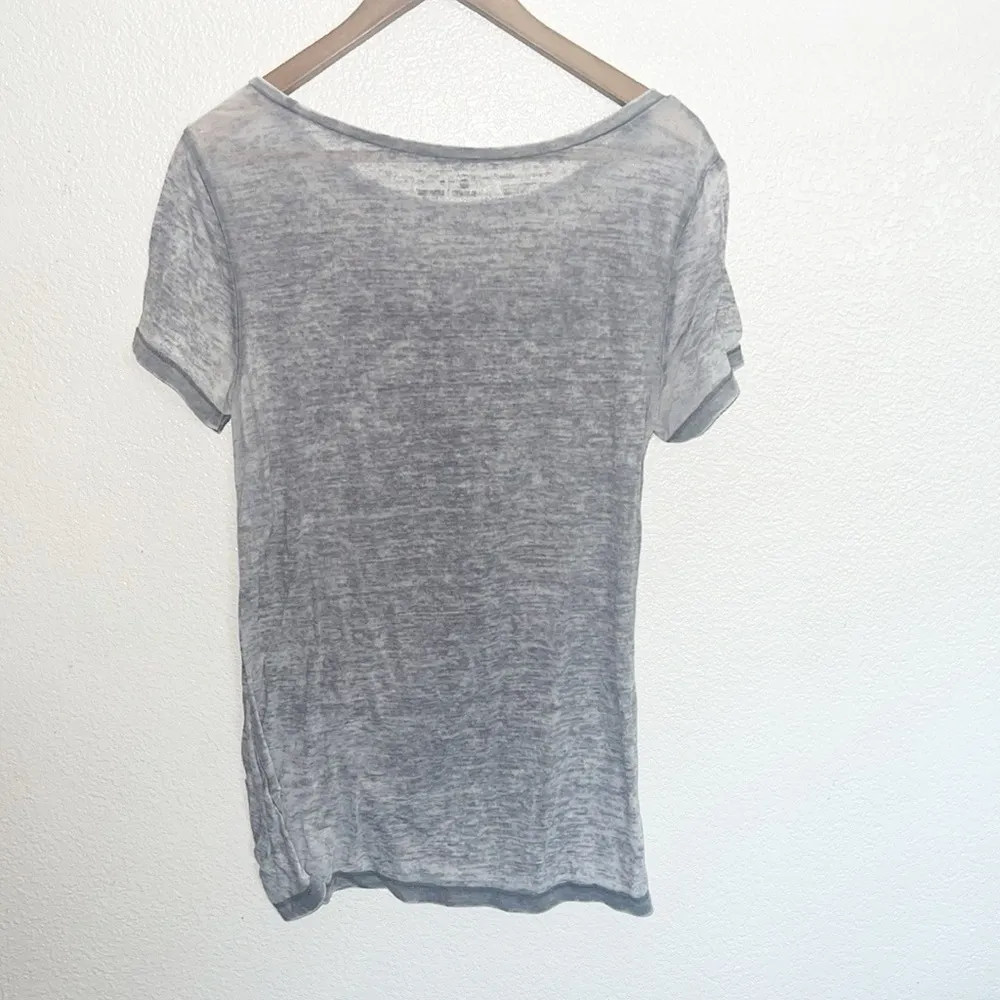 Susina Gray Ruched Side Short Sleeve Space Dye Shirt Size M - Image 6