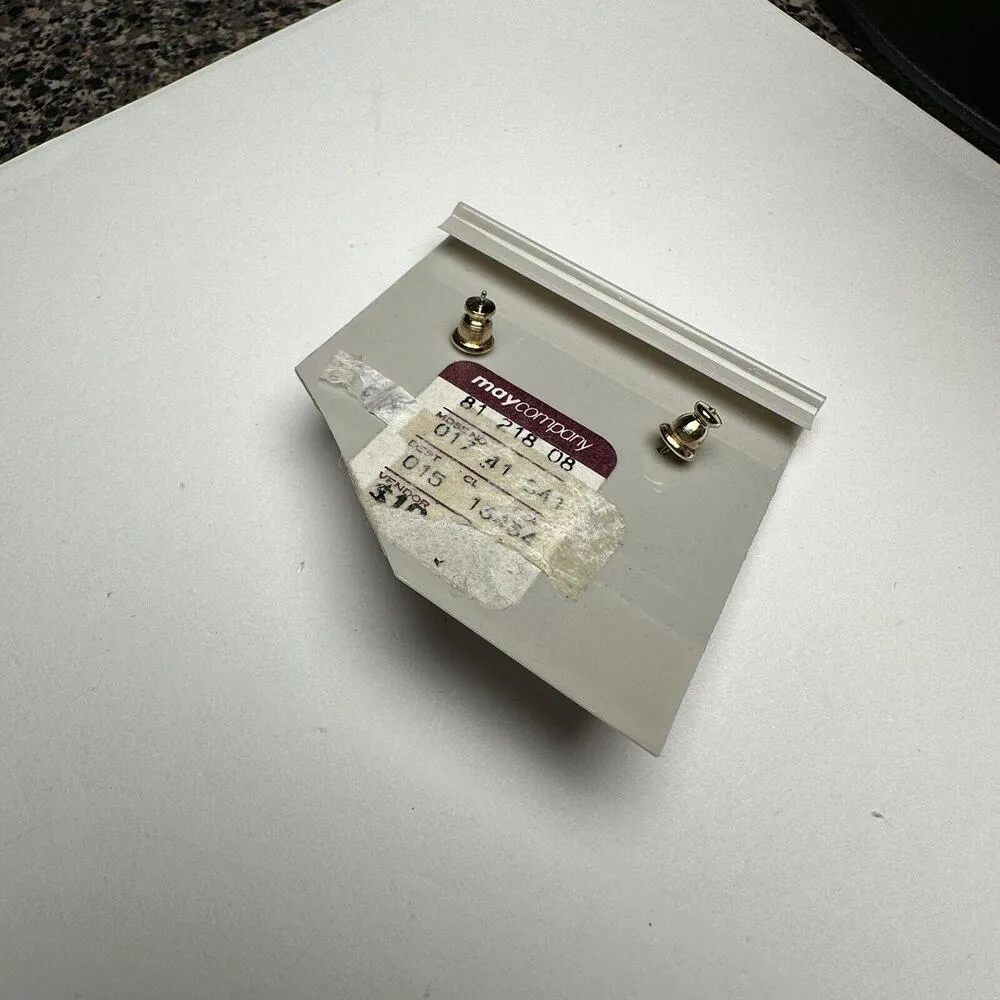 Marvella Faux Pearl Gold Tone Pierced Stud Earrings NWT - Image 4