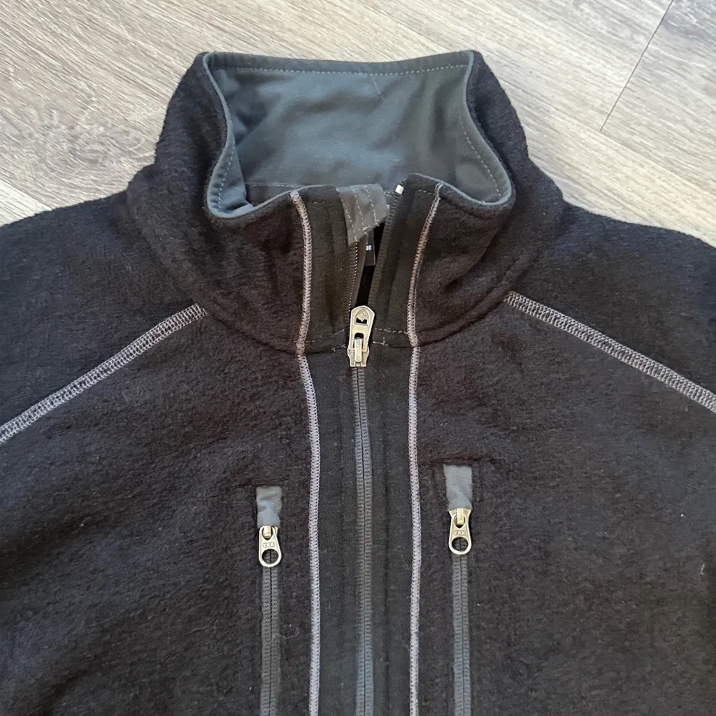 Kuhl Black Full zip Jacket Alpaca Interceptr Mens Fleece Medium - Image 6
