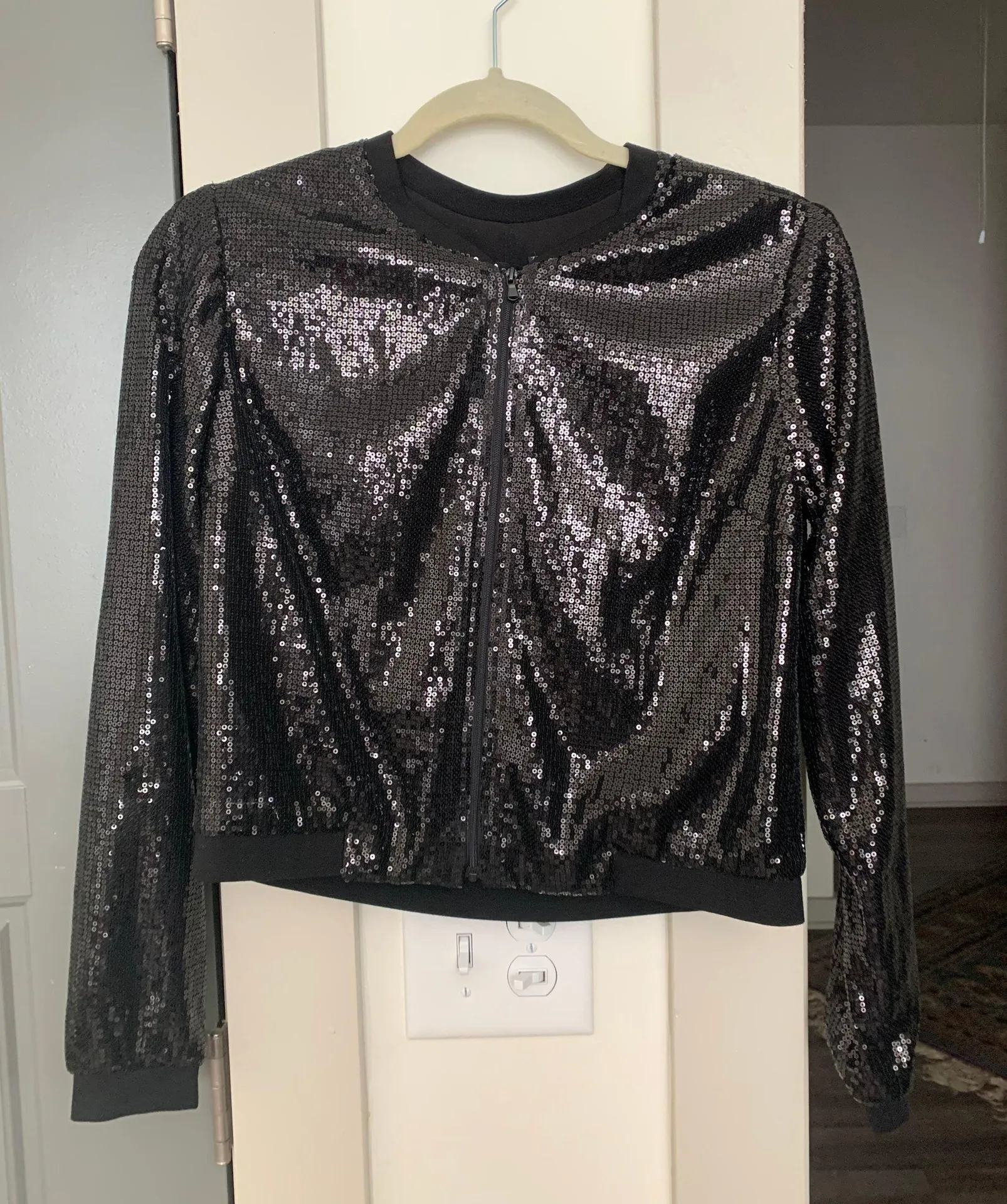 Sequined Bomber Jacket - Image 2