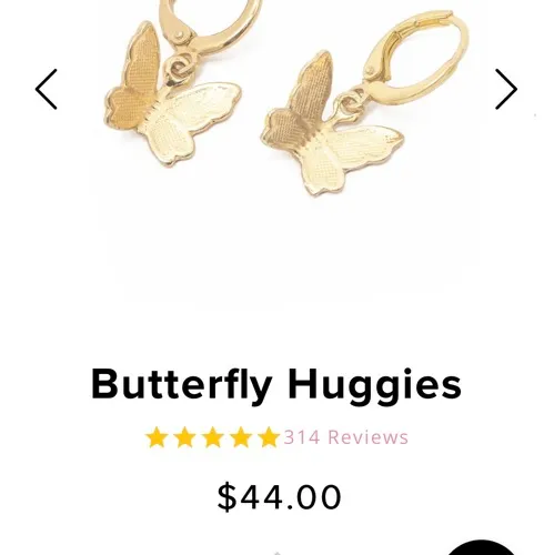 Frasier Sterling Gold Butterfly Huggies - Image 4