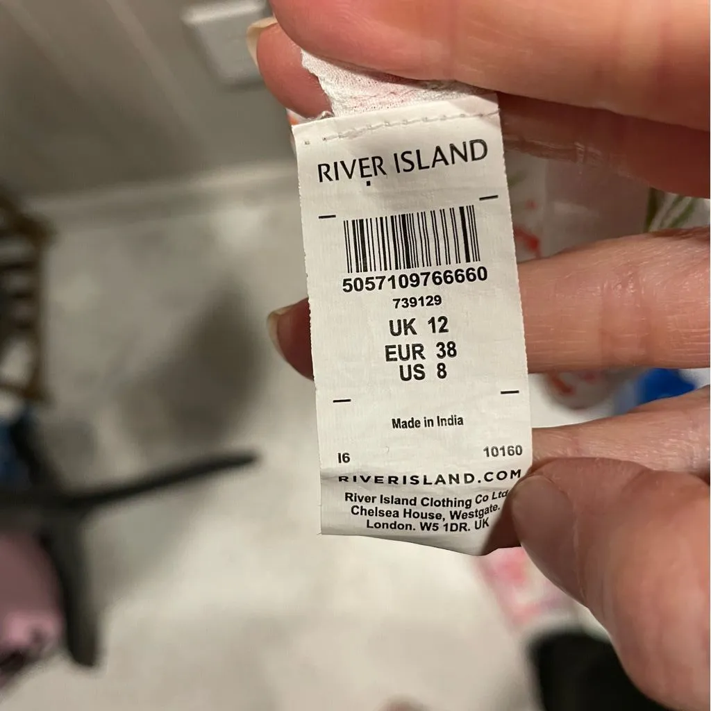 Cute crisp floral River Island chunky button front midi dress poppy fairy - Image 5