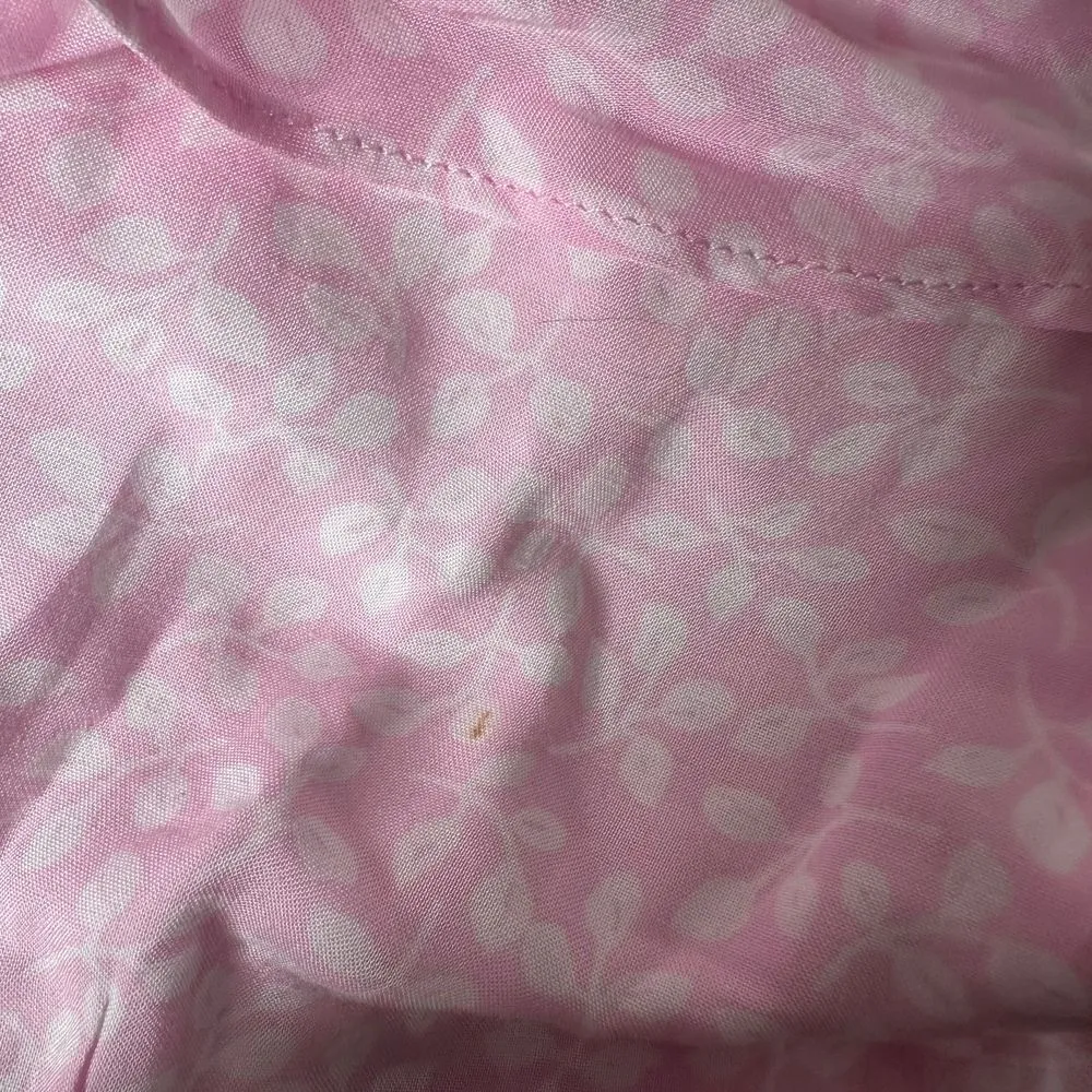 Draper James‎ Short Wrap Dress Size M Pink White Floral Ruffles Flowy Feminine - Image 15