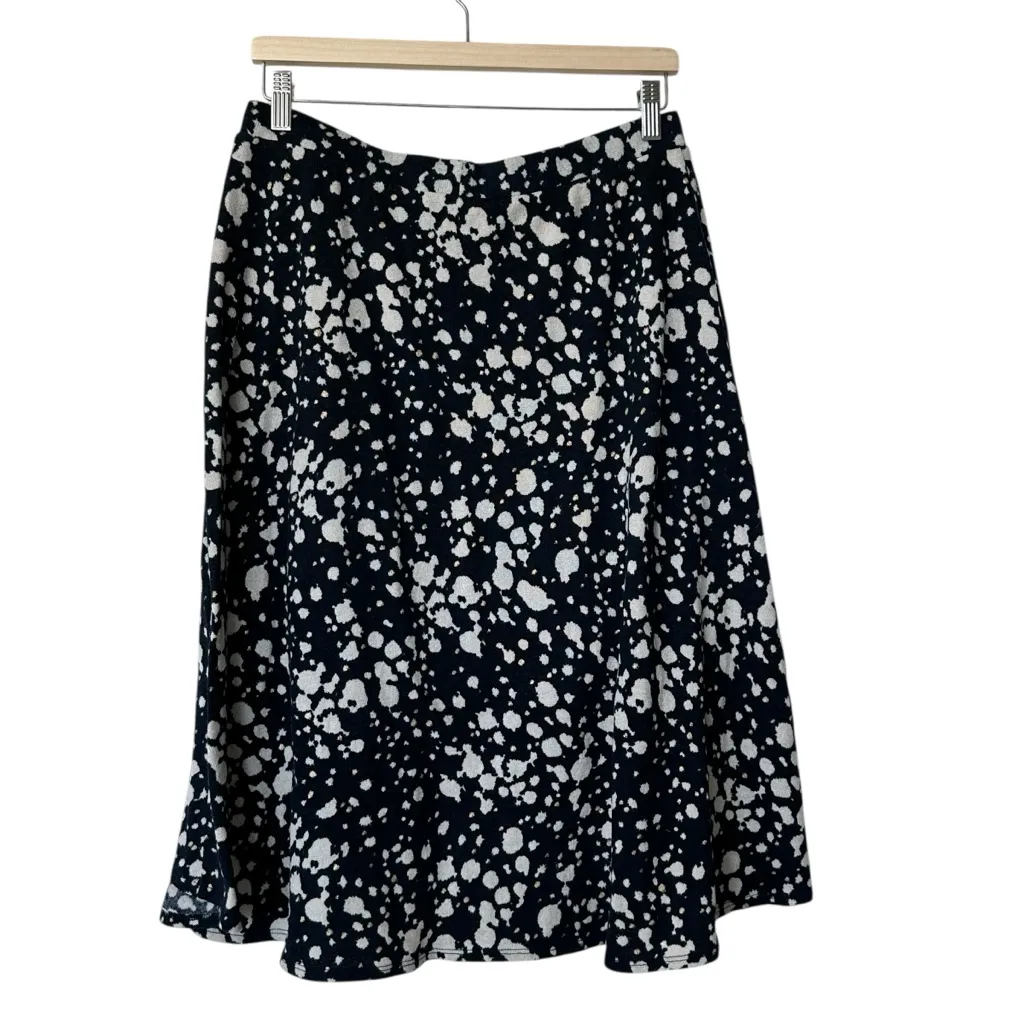 Maeve Faux Wrap Navy Confetti Knot polka dot feminine Skirt M - Image 3