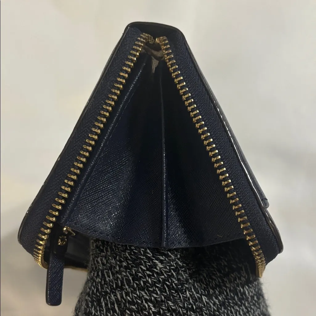 Kate Spade  Saffiano Leather Wallet Navy Blue GUC - Image 8