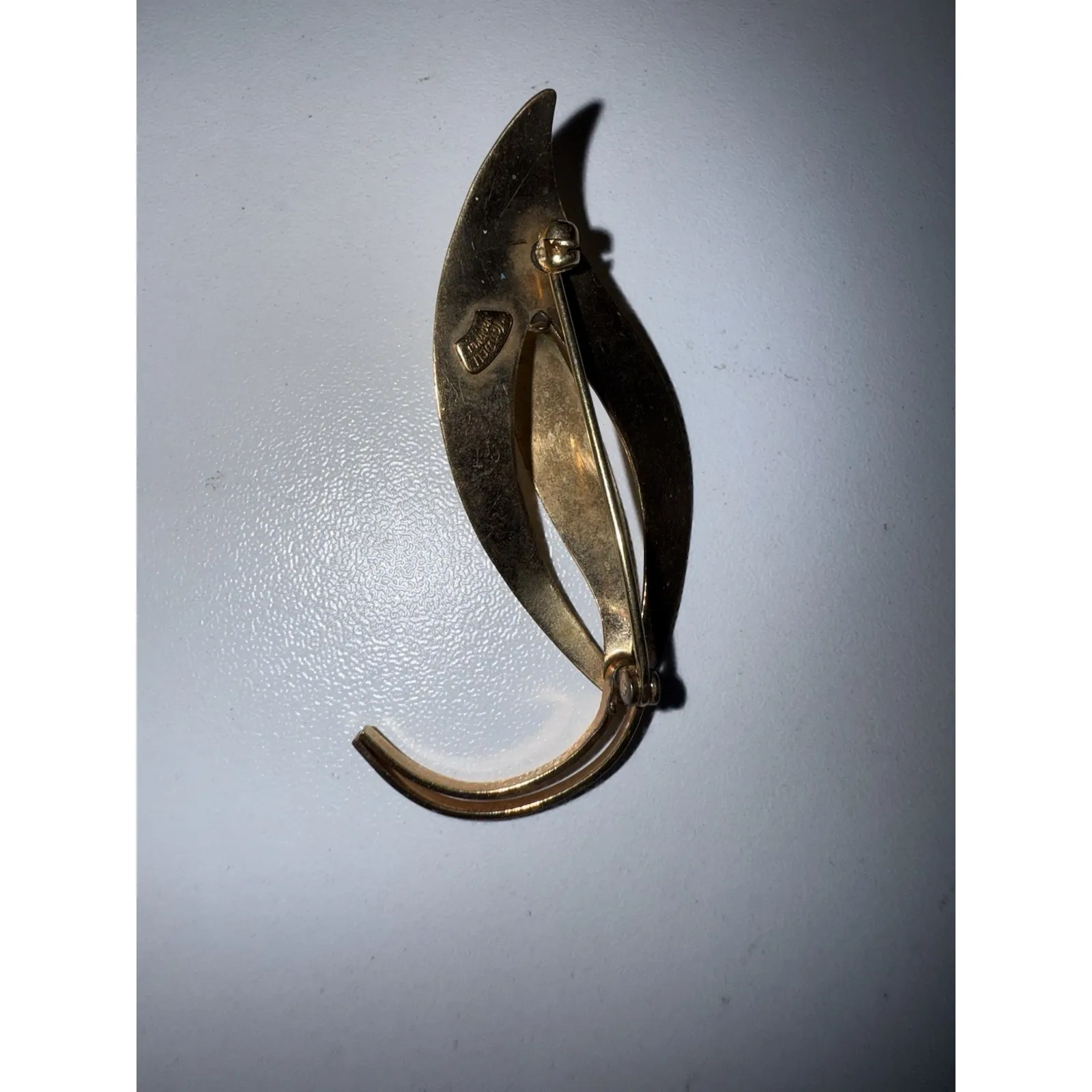 Vintage Signed VAN DELL 12K GOLD FILLED LEAF Brooch Pin Pendant‎ Jewelry - Image 3