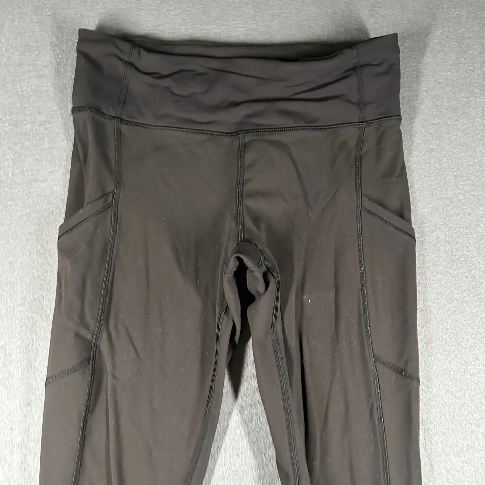 Lululemon Speed Tight III Ruched Leggings Womens 4 Black Pull On Pockets - Image 3