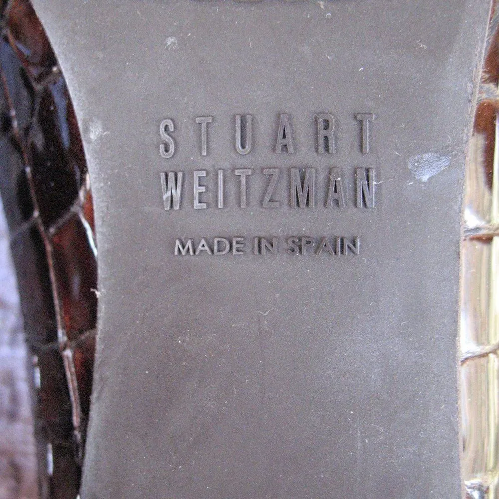 Stuart Weitzman Patent Faux Croc Pumps Heels Shoes - Image 10