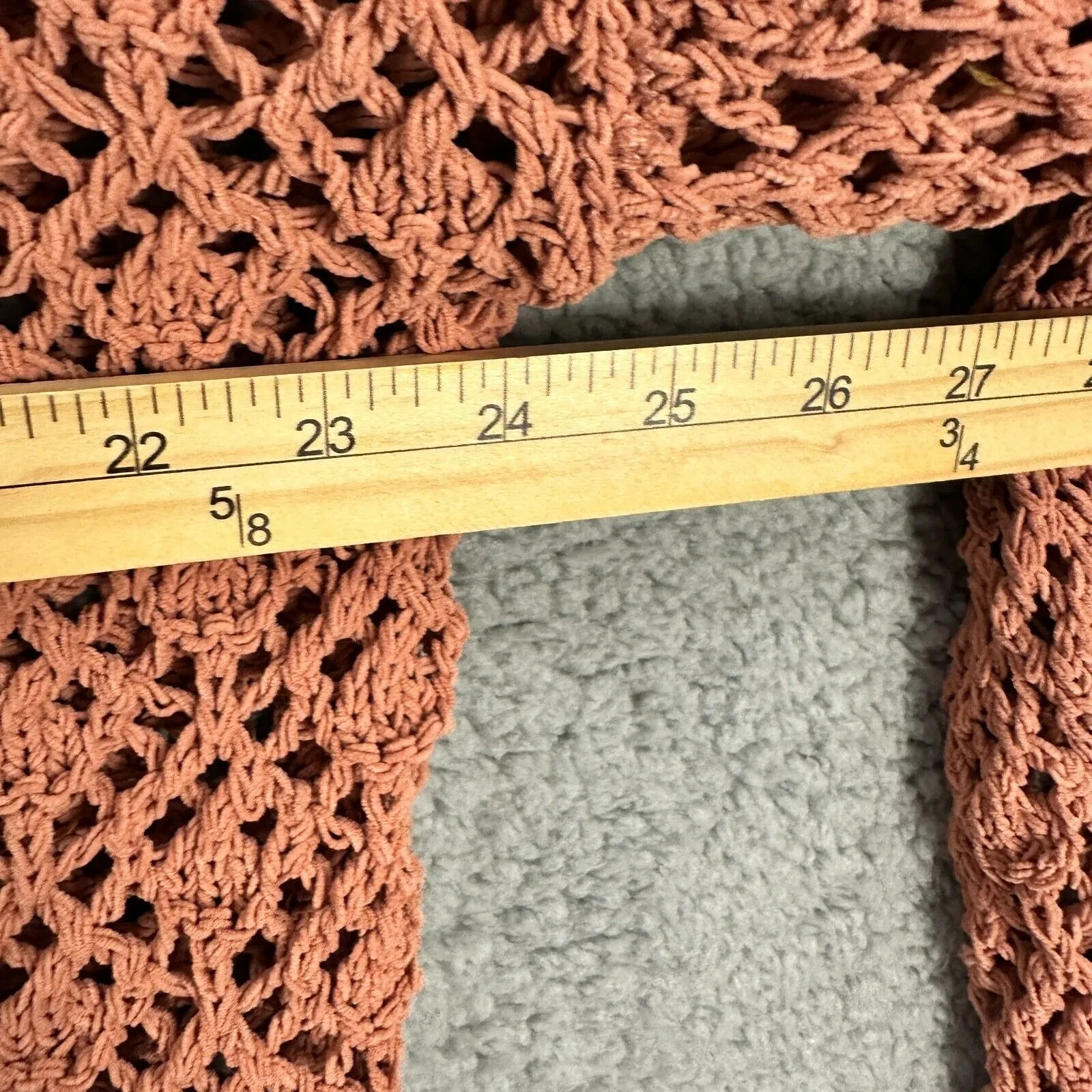 Artelier Nicole Miller Sweater Women‎ M Rust Open Knit Pullover Coastal Boho - Image 4