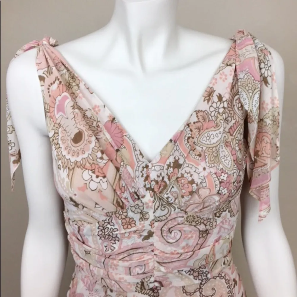 Bandolino Nude Pink‎ Paisley & Floral Frilly Dress - Image 4