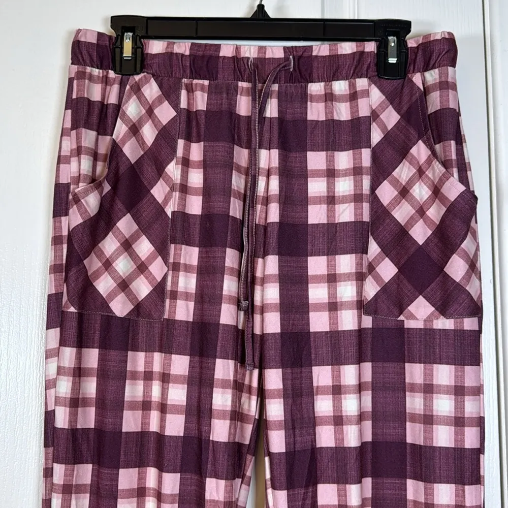 Lucky Brand Pink Plaid Pocket Sleep Pajajma Pants Size Small NWOT #5797 - Image 3
