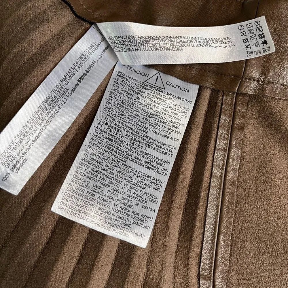 Zara Faux Leather Pleated Skirt Brown‎ Blogger Favorite - Image 9