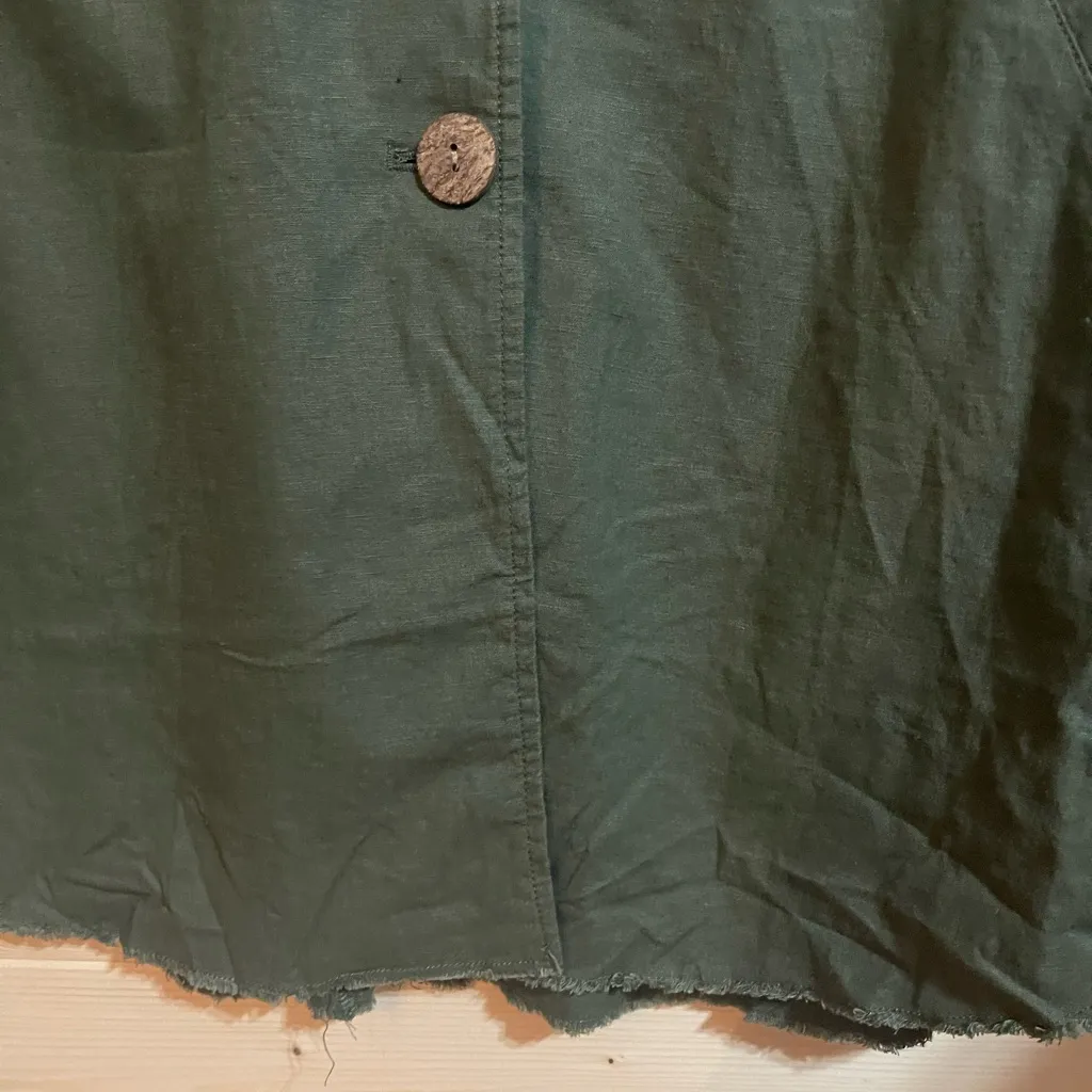 Torrid Olive Green Linen Self Tie Anorak Womens‎ Lagenlook Shirt NWT - Image 5