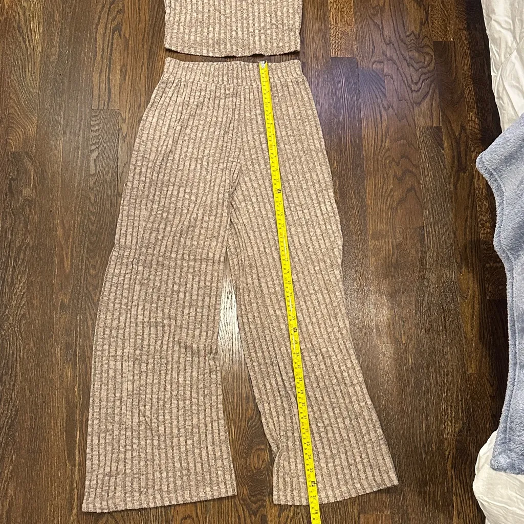 SHEIN Ribbed Knit Jumpsuit - Beige - Image 2