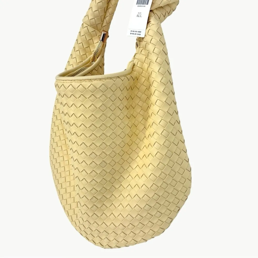NWT Anthropologie Melie Bianco Brigitte Large Woven Shoulder Bag | OS | Lemonade - Image 5
