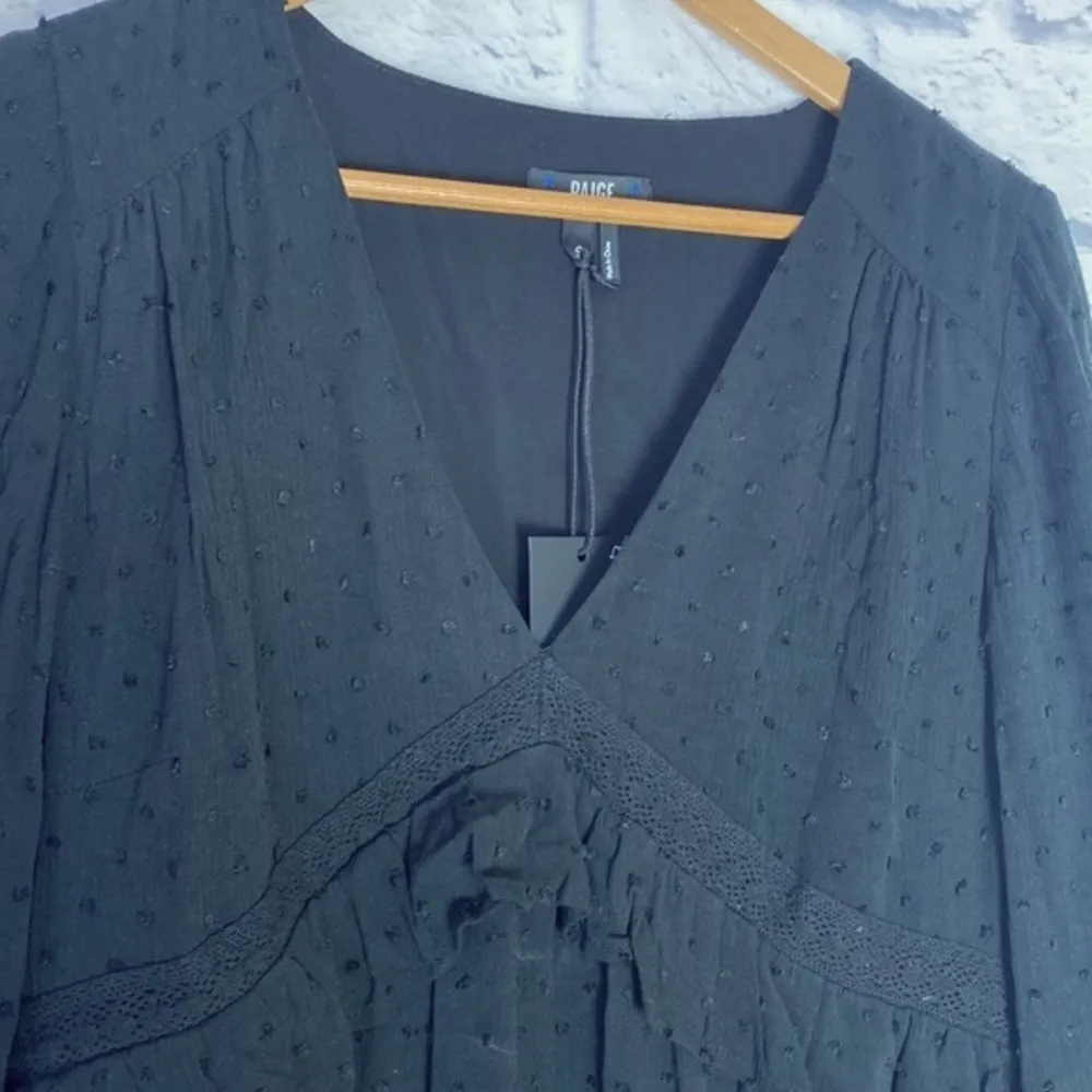 Paige Odelise black clip dot long sleeve mini dress NWT - Image 4