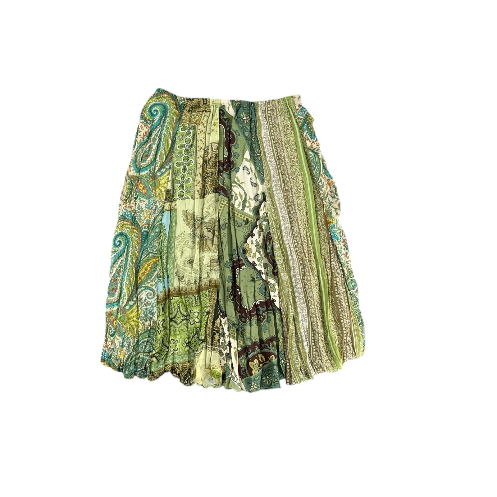 Vintage Y2K Whimsigoth Fairycore Boho Midi Skirt Cottagecore Earthy Green M Size M - Image 4