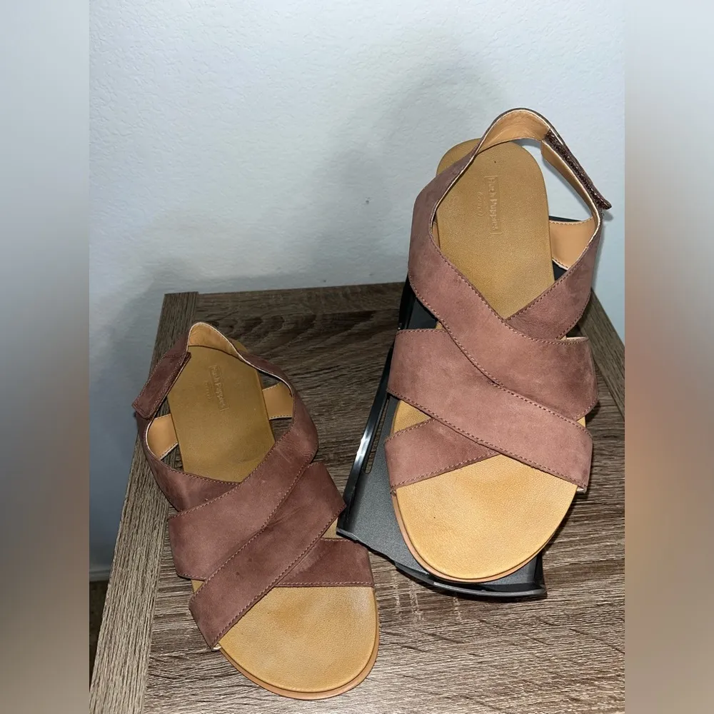 Hush Puppies Leather Suedes Pink Lilly Criss Cross Bounce Slip-on Sandal Sz 9 - Image 6