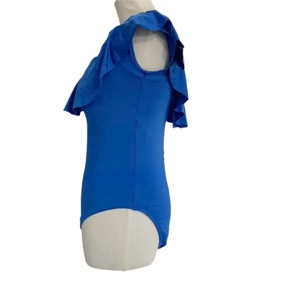 Trina Turk Size 10  Bathing Suit Swimwear One Piece Off The Shoulder Ruffle - Image 2