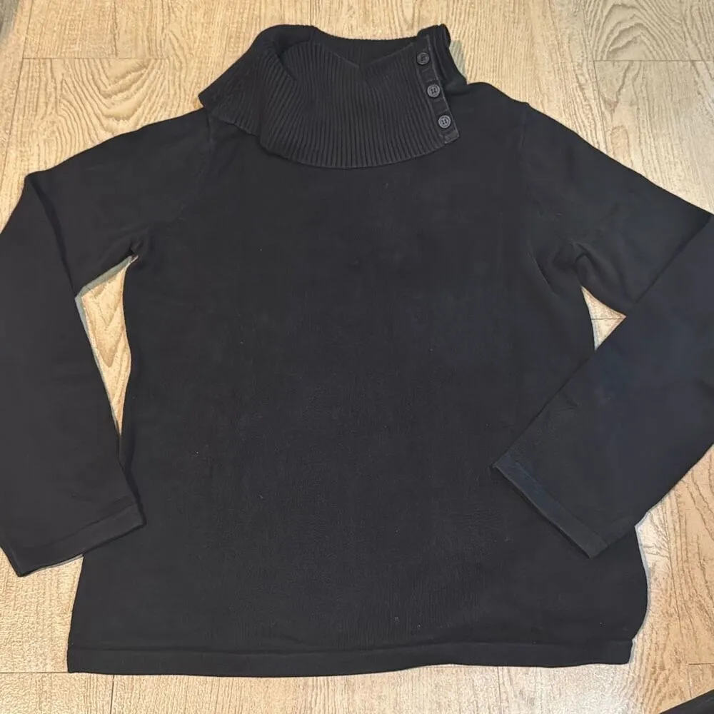 Liz Claiborne 100% cotton black mock neck sweater size medium - Image 8