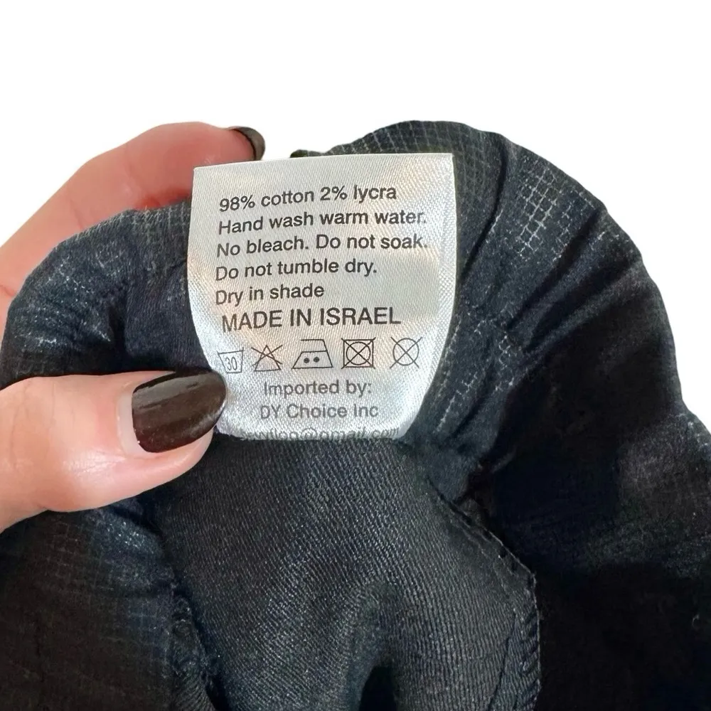 Bevy Flog Shely High Waisted Black Original Grid Mini Check Drawstring Pants Size 25 - Image 12