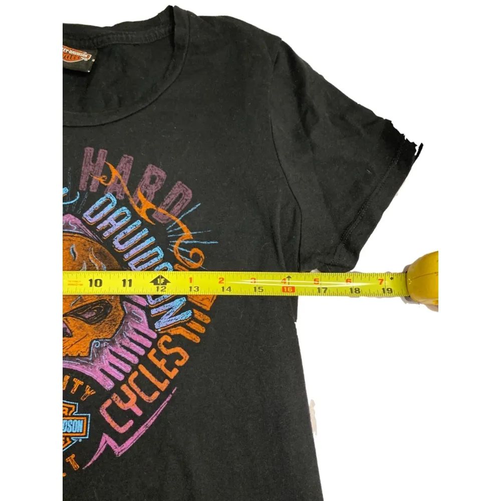 Harley-Davidson Black Graphic Short Sleeve Women's T-Shirt Size M - Image 4